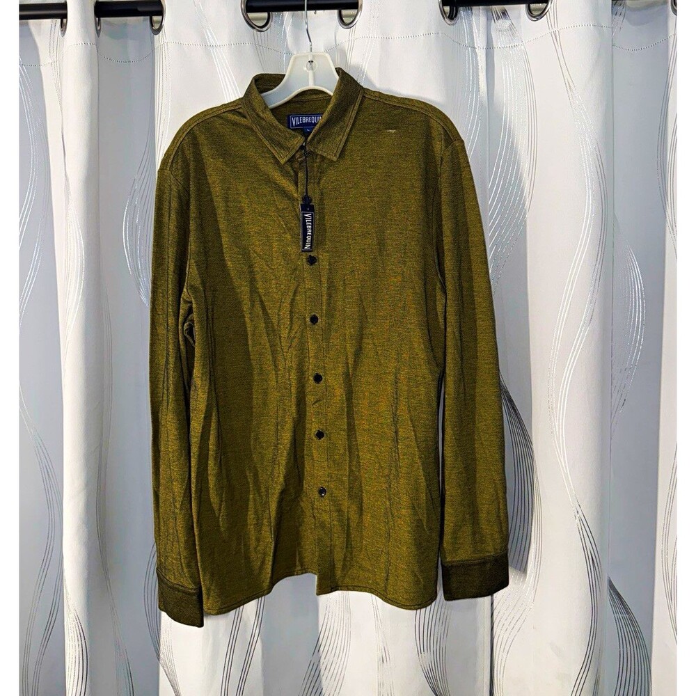 Vilebrequin Men's Green Cotton Dress Shirt L